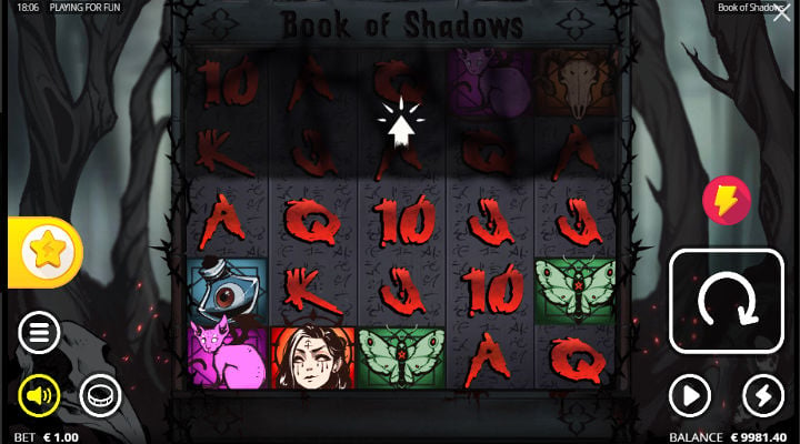 Jogo Base da slot Book of Shadows